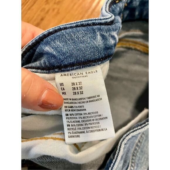 American eagle mens 28x32 air flex athletic cut distressed jeans - Picture 8 of 10